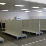 Example of Global Industrial Double Sided Gondola Shelf units in used on store.