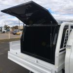 Black Ute Canopy 1200mm installed on top of a truck.