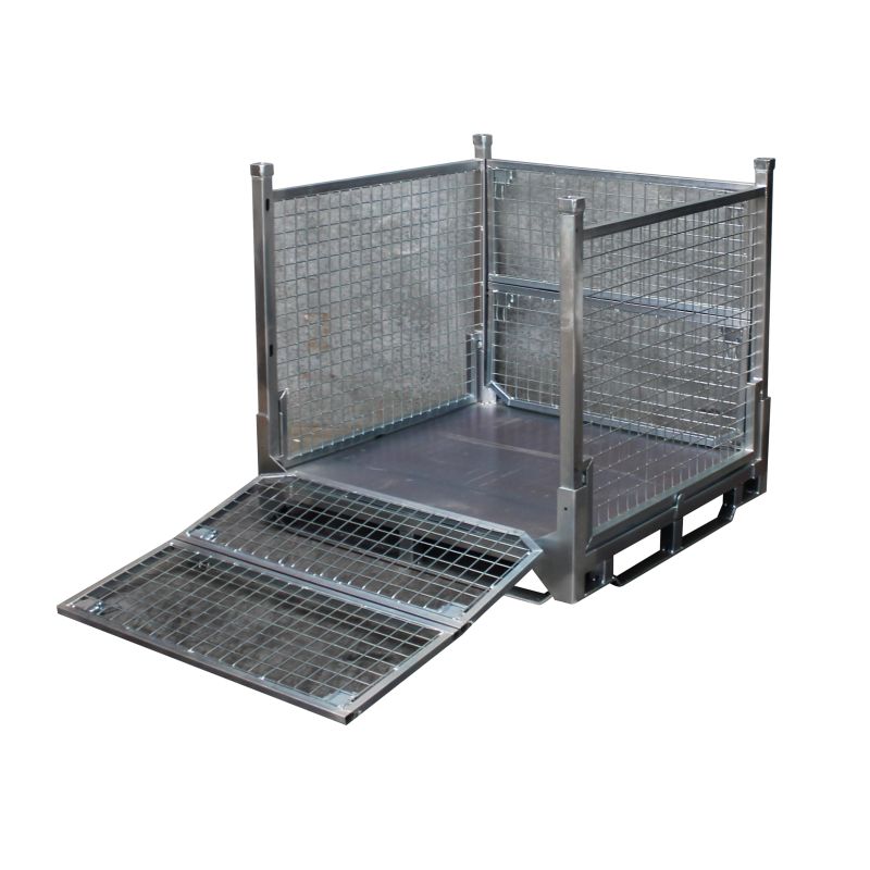 Single Stillage Mesh Cage with the gate opened
