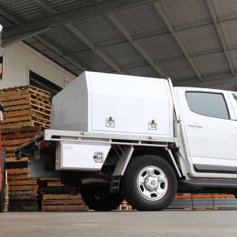 White Ute Canopy 1500mm usage example on top of a truck with lid closed