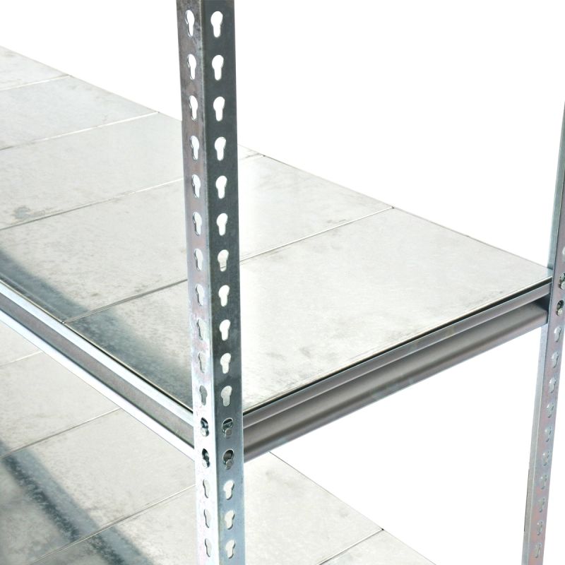 RIVET SHELVING WITH GALV PANELS – CLOSE UP