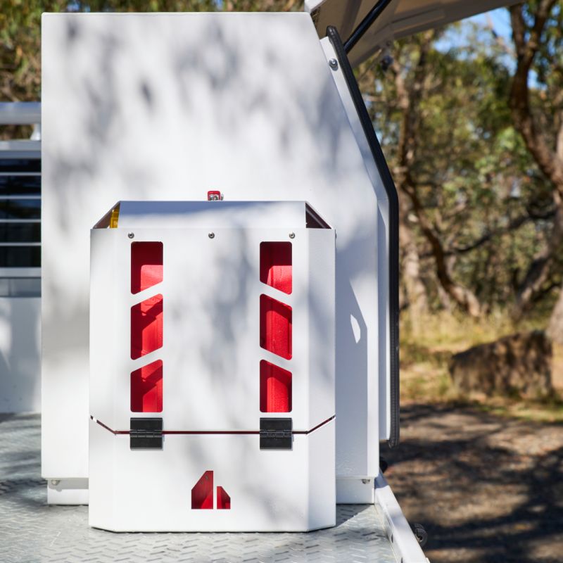 TBAC0042 – JERRY CAN HOLDER WHITE – FRONT VIEW