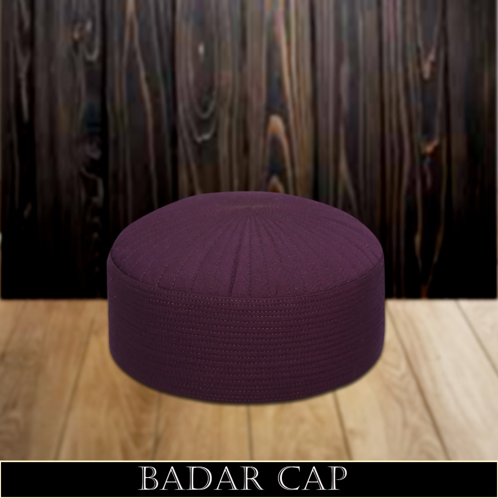 Modestile Badar Cap, Premium Quality Islamic Cap For Men, Kufi Hats, Muslim Cap Soft Prayer Cap Namaz Topi Unique Style Caps Koofi Suiting Fabric, Muslim Headwear