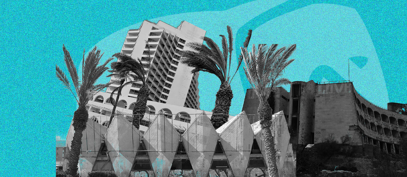 המלון הנטוש צובה, מלון הנסיכה אילת, קולנוע אורות באר שבע/ עיבוד: טלי בוגדנובסקי, צילומים: איל יצהר, מיכאל יעקובסון, ויקימדיה המלון הנטוש צובה, מלון הנסיכה אילת, קולנוע אורות באר שבע/ עיבוד: טלי בוגדנובסקי, צילומים: איל יצהר, מיכאל יעקובסון, ויקימדיה