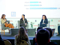 ענת לוין, מנכ''לית בלקרוק ישראל, ליאת חזות, מנכ''לית פועלים אקוויטי ולימור בקר, מנכ''לית קרן המילטון ליין בפאנל השקעות בהנחיית שי שלו / צילום: שלומי יוסף