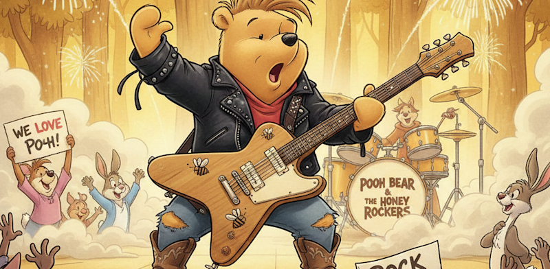 "מה הקשר בין הגיטריסט של הרולינג סטונס בריאן ג'ונס לפו הדב? / צילום: AI"