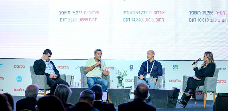 "עמיחי בן שלוש, אלון דוידי וסלים סילבי בפאנל בהנחיית אדוה דדון בוועידת ישראל לעסקים של גלובס / צילום: שלומי יוסף"