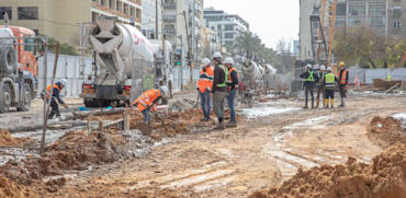 עבודות הרכבת הקלה באזור כיכר רבין / צילום: כדיה לוי