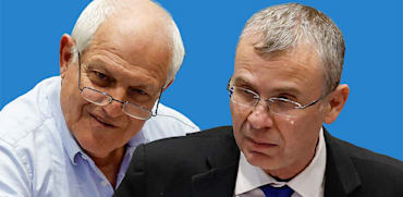 בין הסיבות לעיכובים. השרים חיים כץ (משמאל) ויריב לוין / צילומים: נועם מושקוביץ, דוברות הכנסת