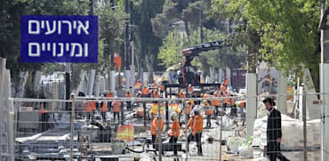 העבודות על הרכבת הקלה בירושלים / צילום: כפיר