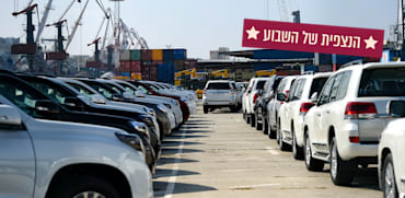 רכבים מיובאים בנמל. ירידה במכירות של המותגים הסיניים שאינם בצמרת / צילום: Shutterstock
