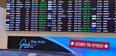 לוח הטיסות בנתב''ג / צילום: טלי בוגדנובסקי
