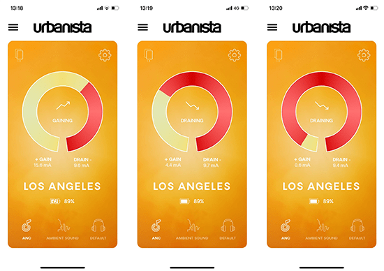 Urbanista's app monitors battery status / photo: screenshot