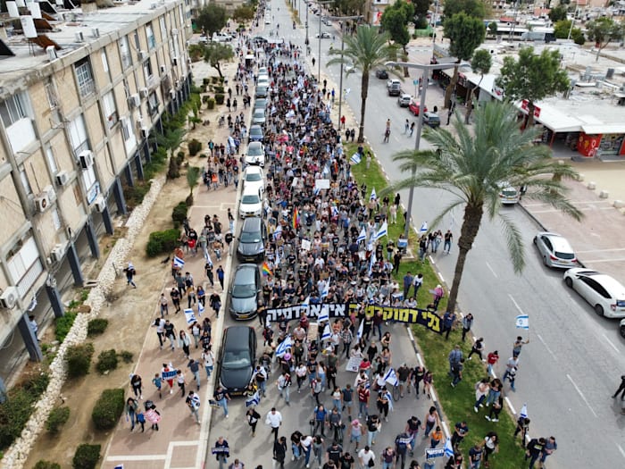 צעדת מחאה בבאר שבע / צילום: נדב סניפליסקי