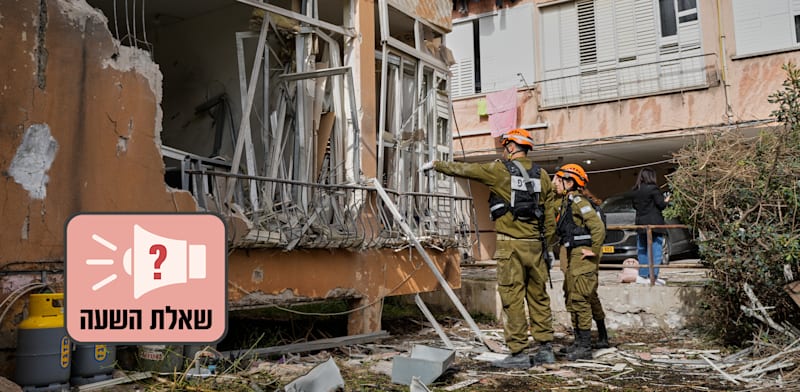 פיקוד העורף סורק בניין בפתח תקווה שנפגע מטיל איראני, 4 באפריל / צילום: ap, Maya Levin