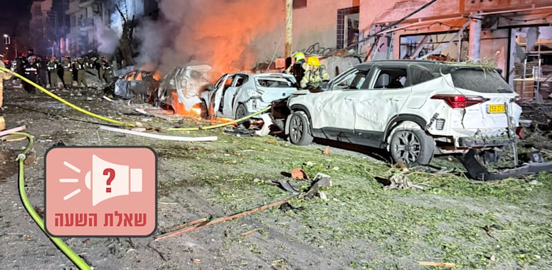 פגיעה של טיל איראני בבניין בתל אביב / צילום: כב''ה