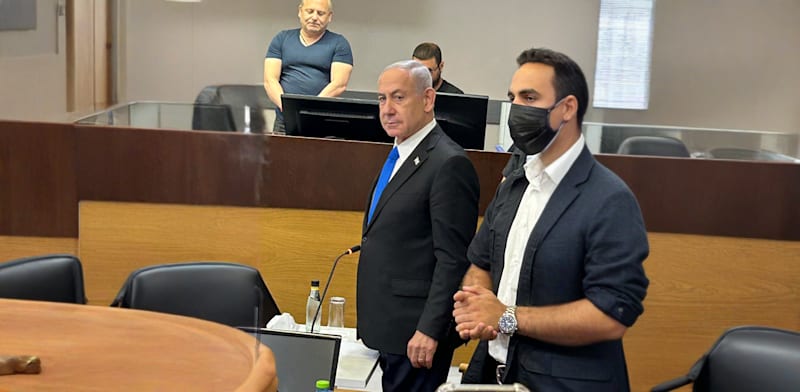 ראש הממשלה בנימין נתניהו בפתח חקירתו הנגדית, היום / צילום: עמירם גיל