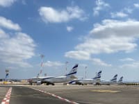 מטוסי אל על חונים בנתב"ג / צילום: מיכל רז חיימוביץ