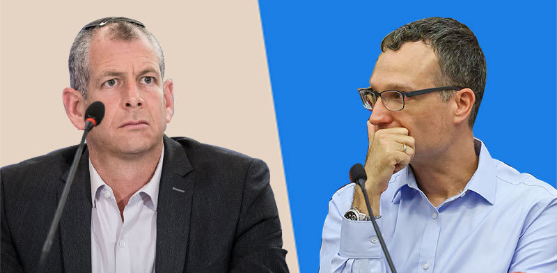 אסי מסינג, יועמ''ש משרד האוצר, מול שלומי הייזלר, מנכ''ל משרד האוצר / צילום: נועם מושקוביץ - דוברות הכנסת, עודד קרני