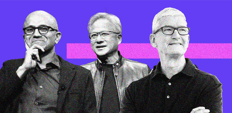 טים קוק, ג'נסן הואנג, סאטיה נאדלה / צילומים: AP-Ted S. Warren, Noah Berger