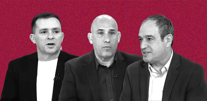 תא''ל במיל' צביקה חיימוביץ, תא'''ל במיל' אמיר אביבי ותא''ל במיל' רן כוכב / צילום: צילומי מסך מתוך השידורים