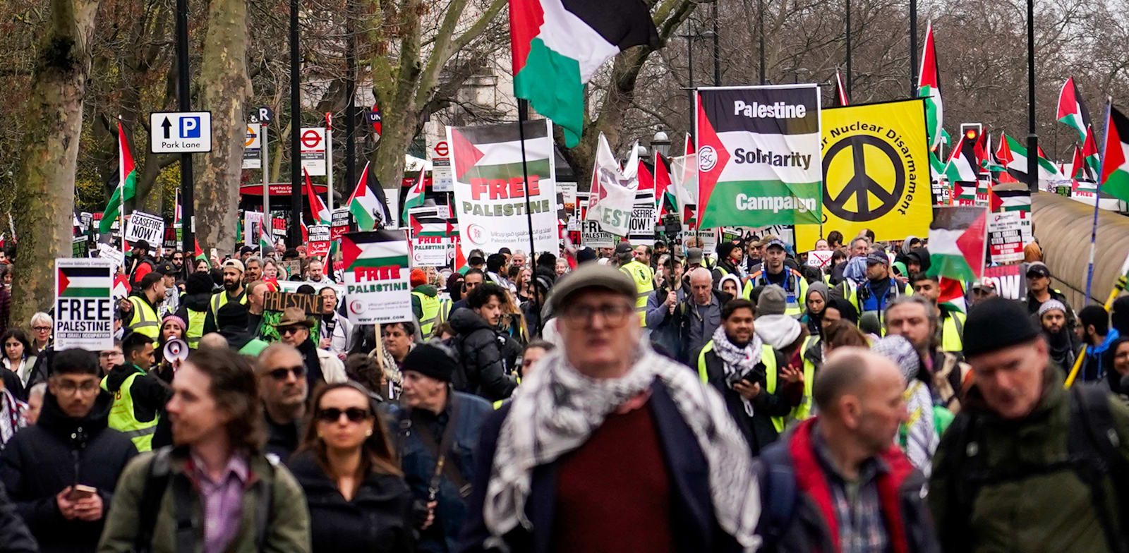 הפגנה פרו־פלסטינית בלונדון, בפברואר / צילום: ap, Alberto Pezzali