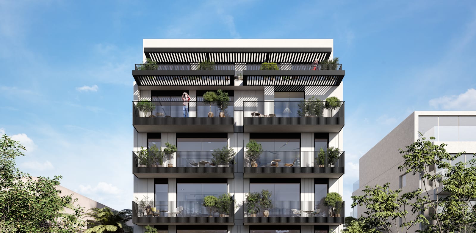 התחדשות עירונית ברחוב עמוס 10־12, תל אביב / צילום: PITOM STUDIO