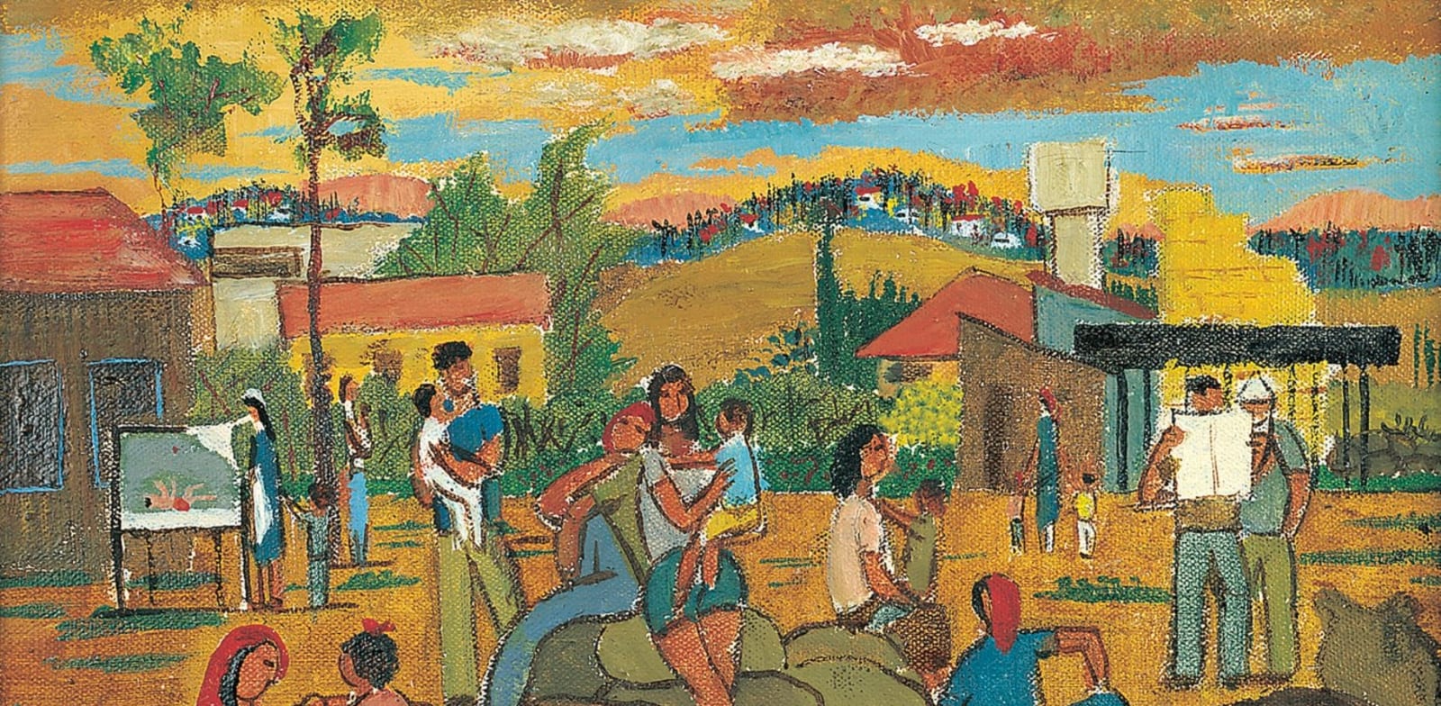 יוחנן סימון, מנוחת שבת בקיבוץ, 1947 / צילום: אברהם חי