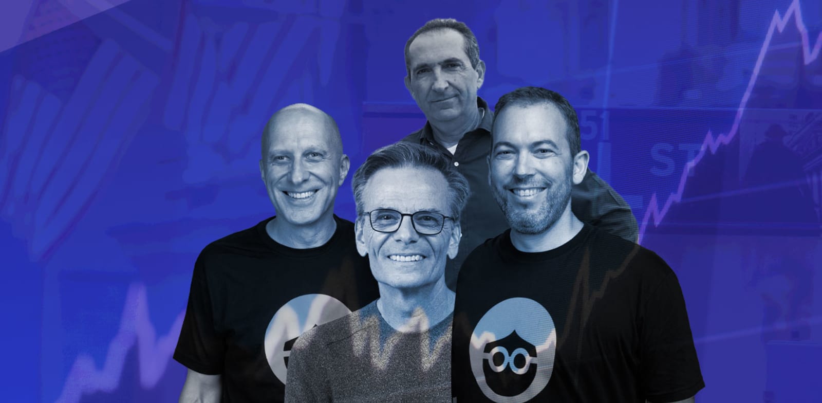 "ירון גלאי ודיוויד קוסטמן (אאוטבריין), יאיר נחמד (נאייקס), פטריק דרהי (Altice) / צילום: נועם גלאי, יח''צ נאייקס, טל יפרח"