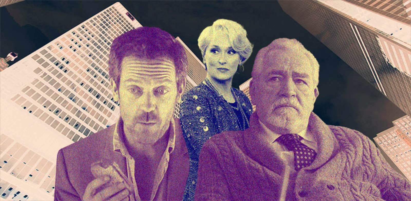 / צילום: ם בוסים מרושעים / צילומי מסך מהסדרות House ומ Succession) HBO), באדיבות 20thCentFox/Courtesy Everett ('השטן לובש פראדה'), אילוסטרציה: טלי בוגדנובסקי"