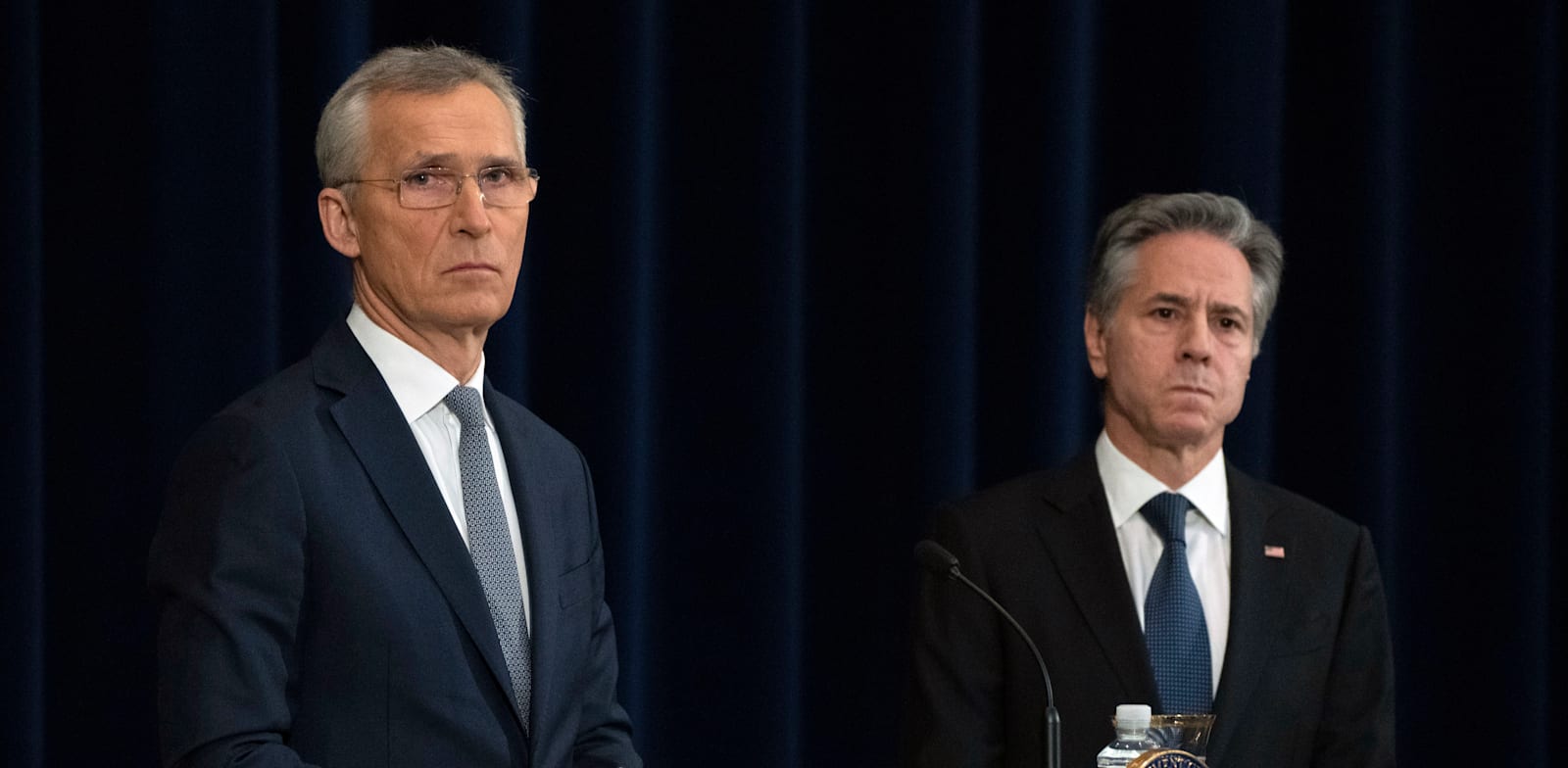 "מזכיר המדינה האמריקאי אנתוני בלינקן, ומזכ''ל נאט''ו ינס סטולטנברג, בסוף ינואר / צילום: ap, Manuel Balce Ceneta"