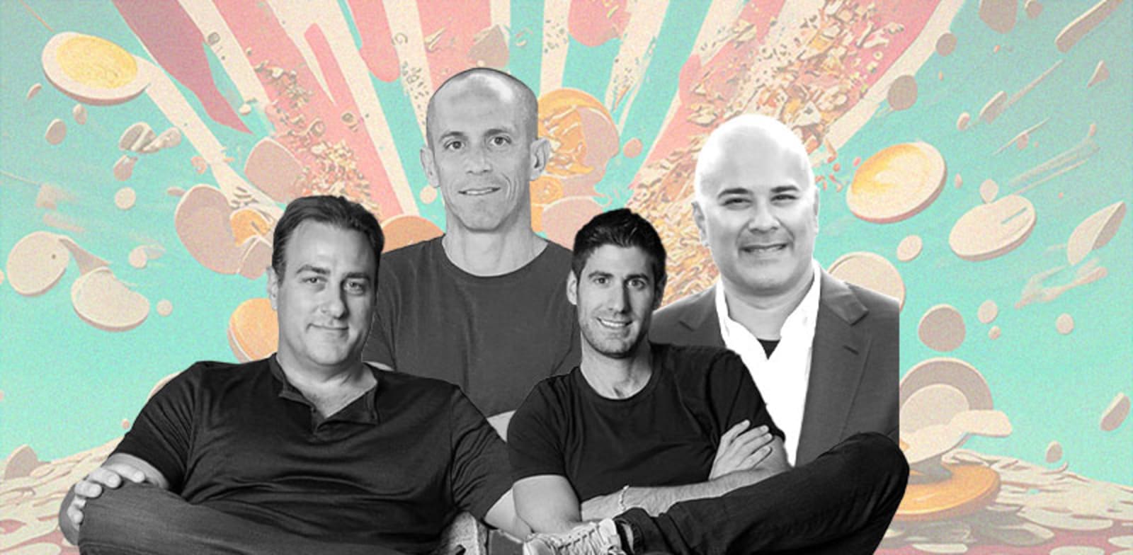 / צילום: י קרן פיקצ'ר קפיטל מימין לשמאל: ראקש לונקאר, דן אמיגה, מיקי בודאי ומייק פיי./ צילומים: עמרי אראל, קייט רני, MKJ photography; עיבוד: טלי בוגדנובסקי"