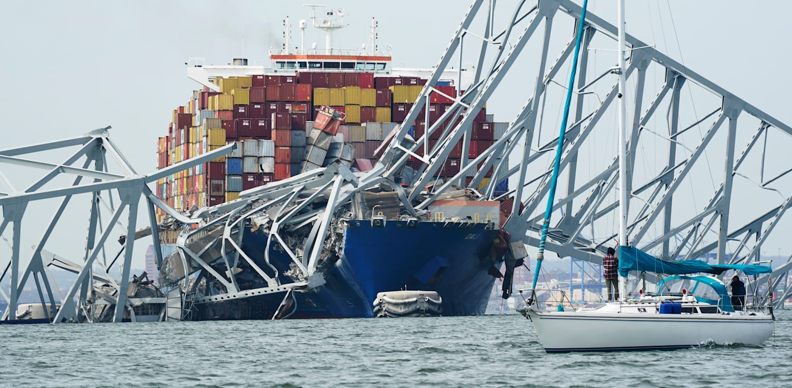 קריסת גשר פרנסיס סקוט קי בבולטימור / צילום: ap, Steve Helber