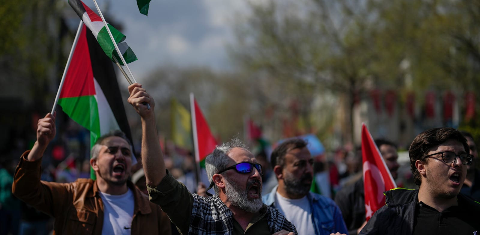 הפגנה פרו-פלסטינית באיסטנבול, בשבוע שעבר / צילום: ap, Khalil Hamra
