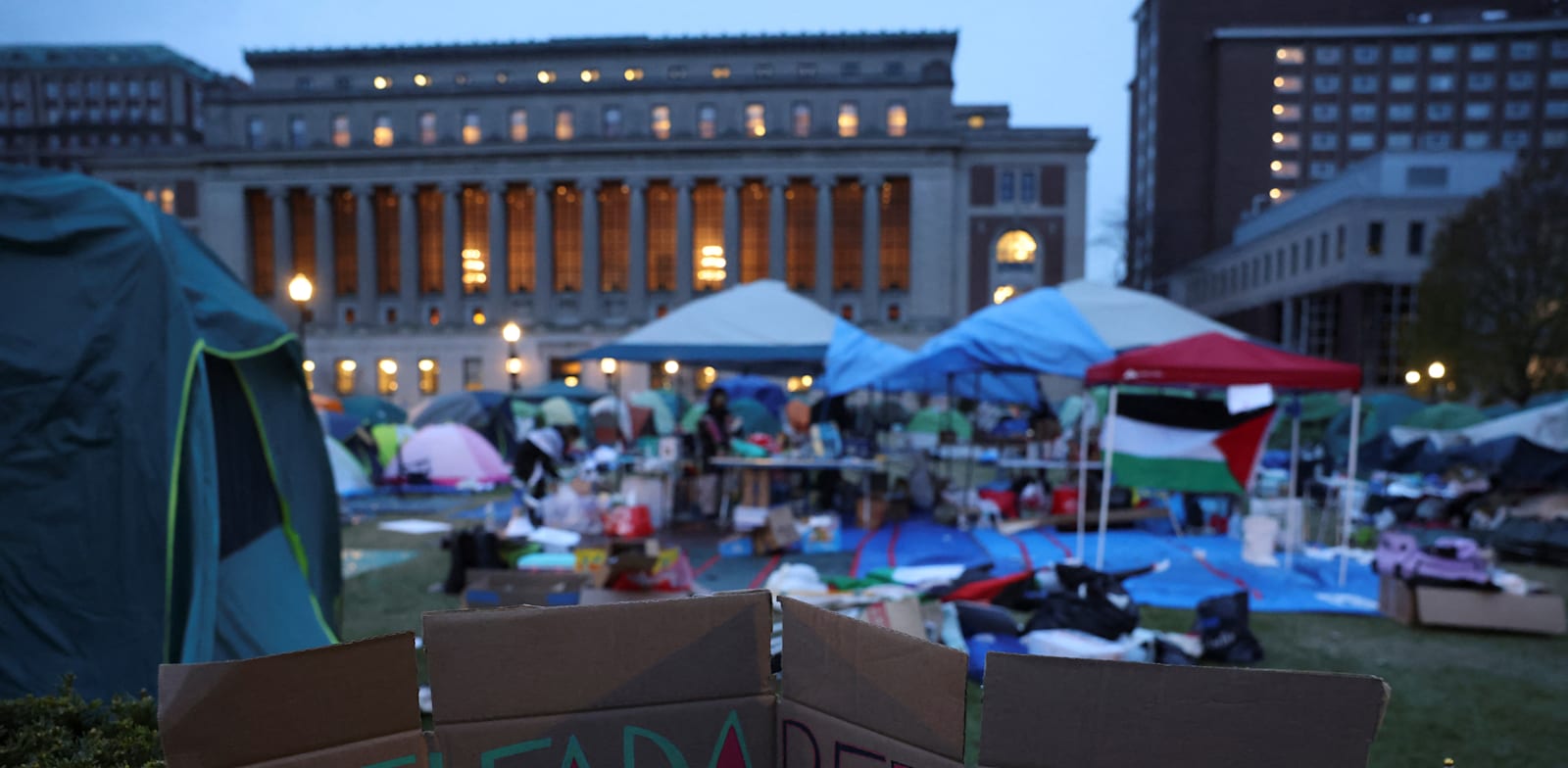 "אוהלי המחאה הפרו־פלסטינית באוניברסיטת קולומביה / צילום: Reuters, Caitlin Ochs"