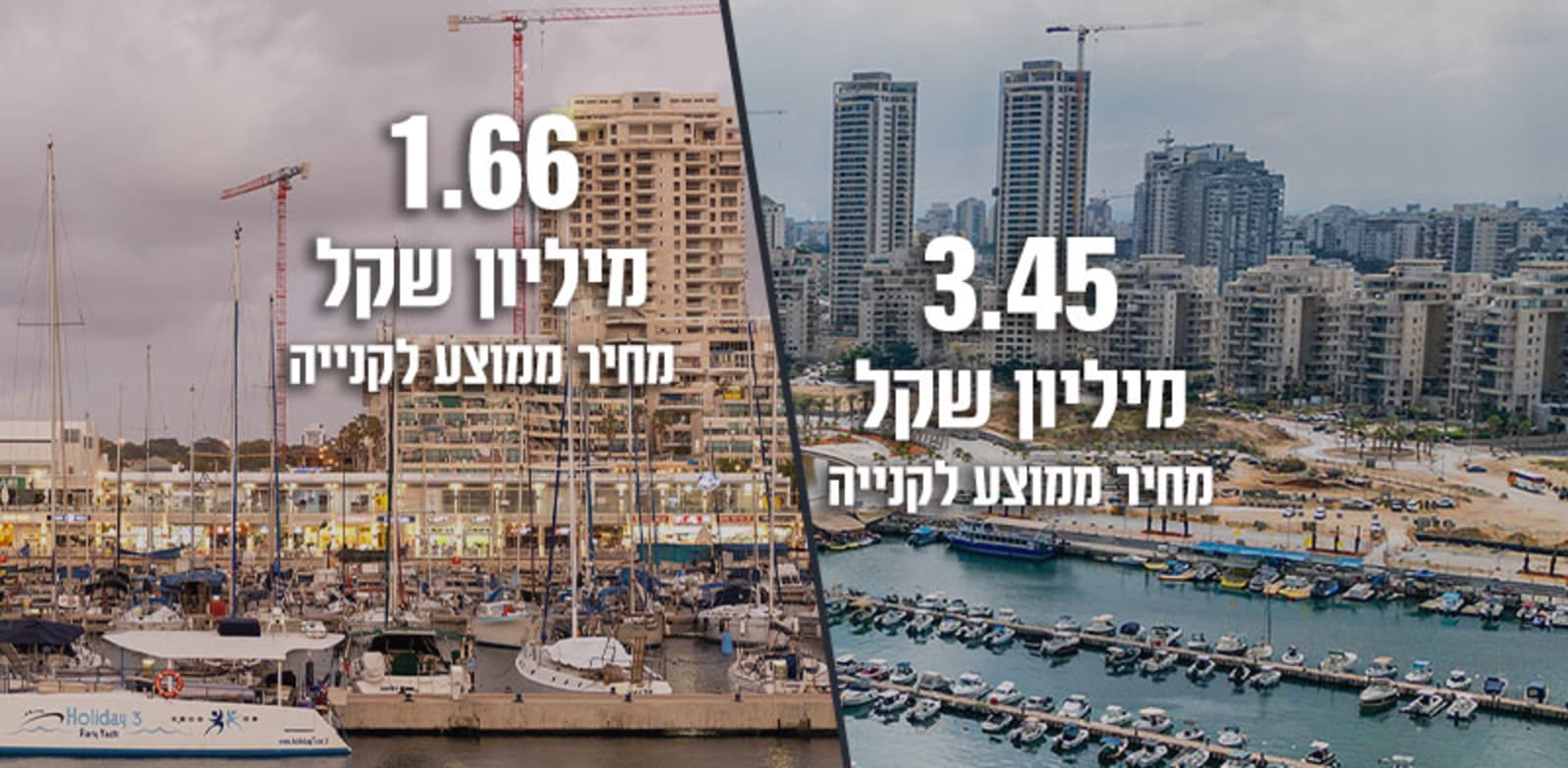 מרינה אשדוד (מימין) מול מרינה אשקלון / צילומים: Shutterstock