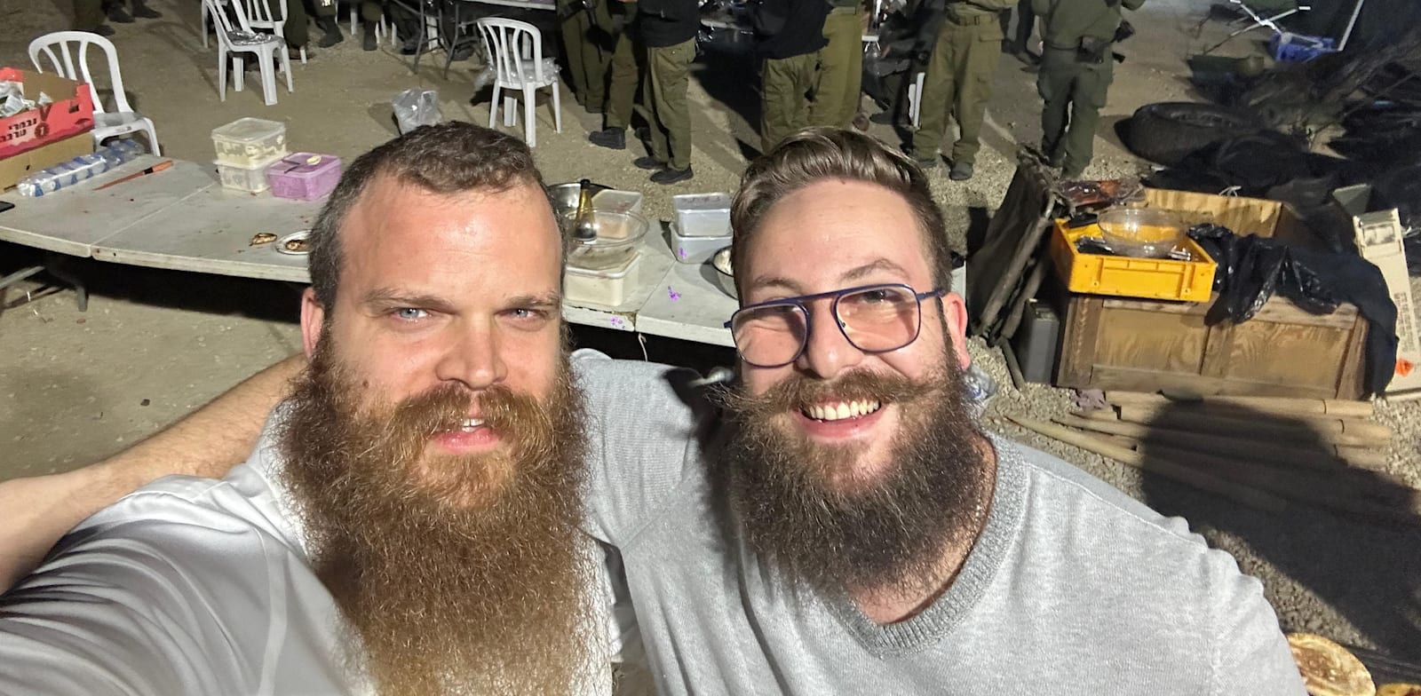 "אילן ברקן (מימין) ואליאב בן עטר, מייסדי ''כוחנו באחדותנו'' / צילום: תמונה פרטית"