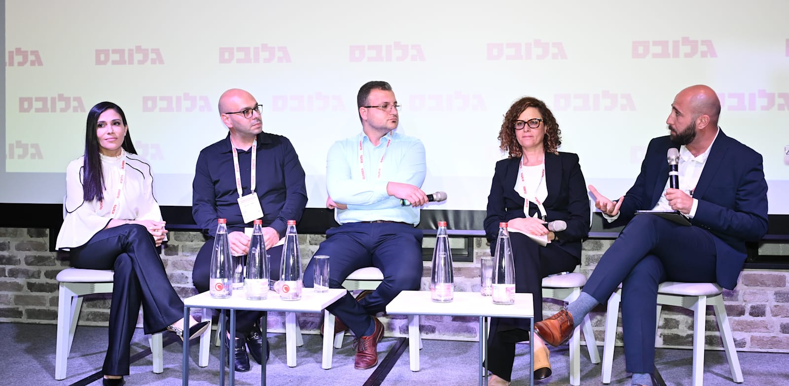 "רסול סעדה, ד''ר ספא אבורביעה, מוחמד ח'לאילה, רנין מרדי ושאדי חדאד, בפאנל בין פשיעה לצמיחה / צילום: תמר מצפי"