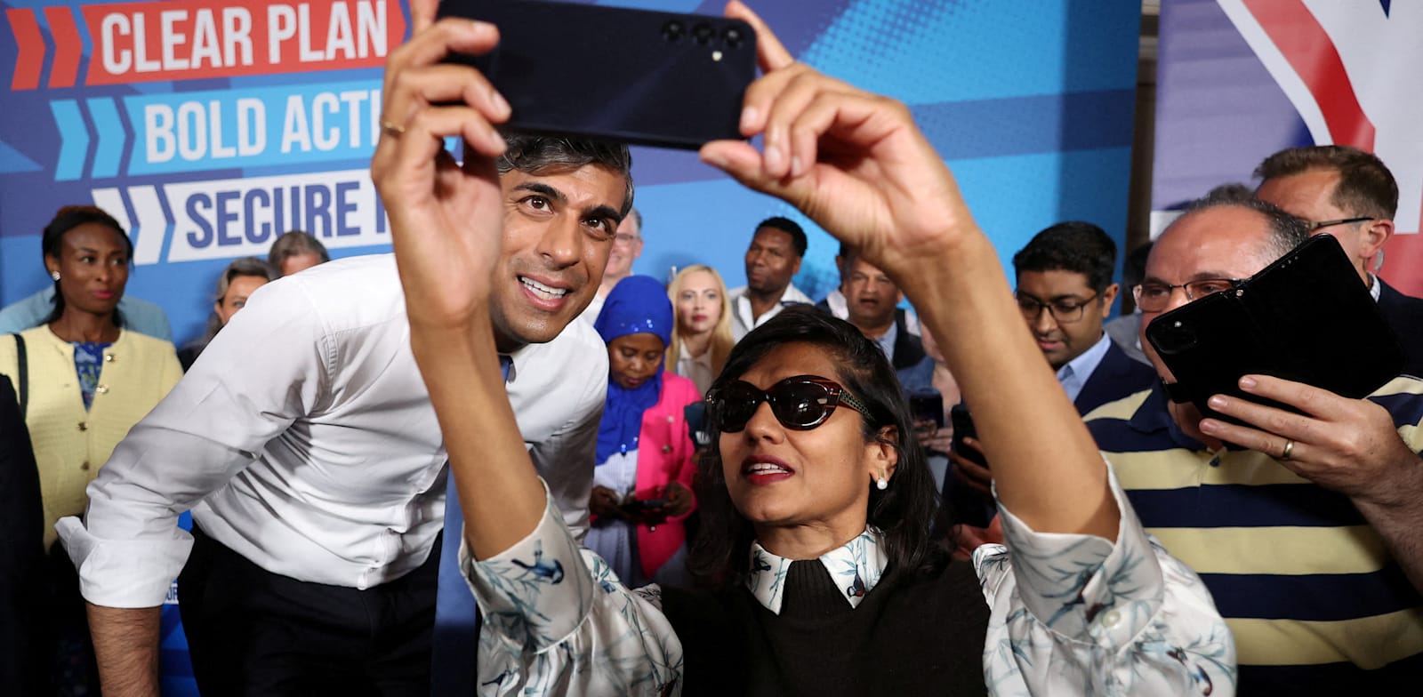 "ראש ממשלת בריטניה רישי סונאק בקמפיין. אכזב / צילום: Reuters"