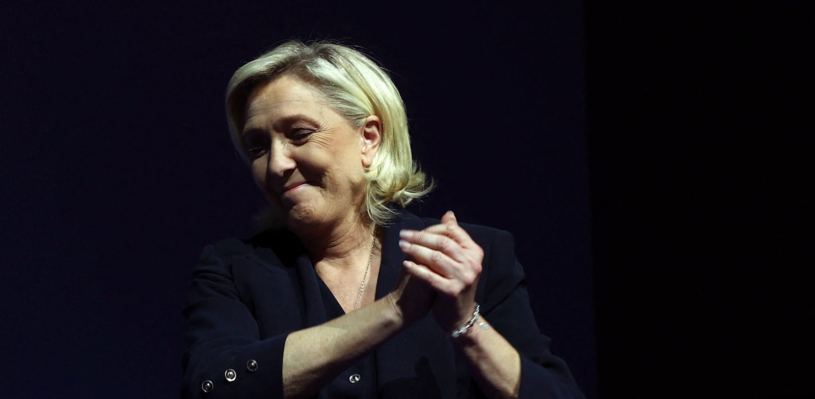 "מרין לה-פן, היום / צילום: Reuters, Yves Herman"