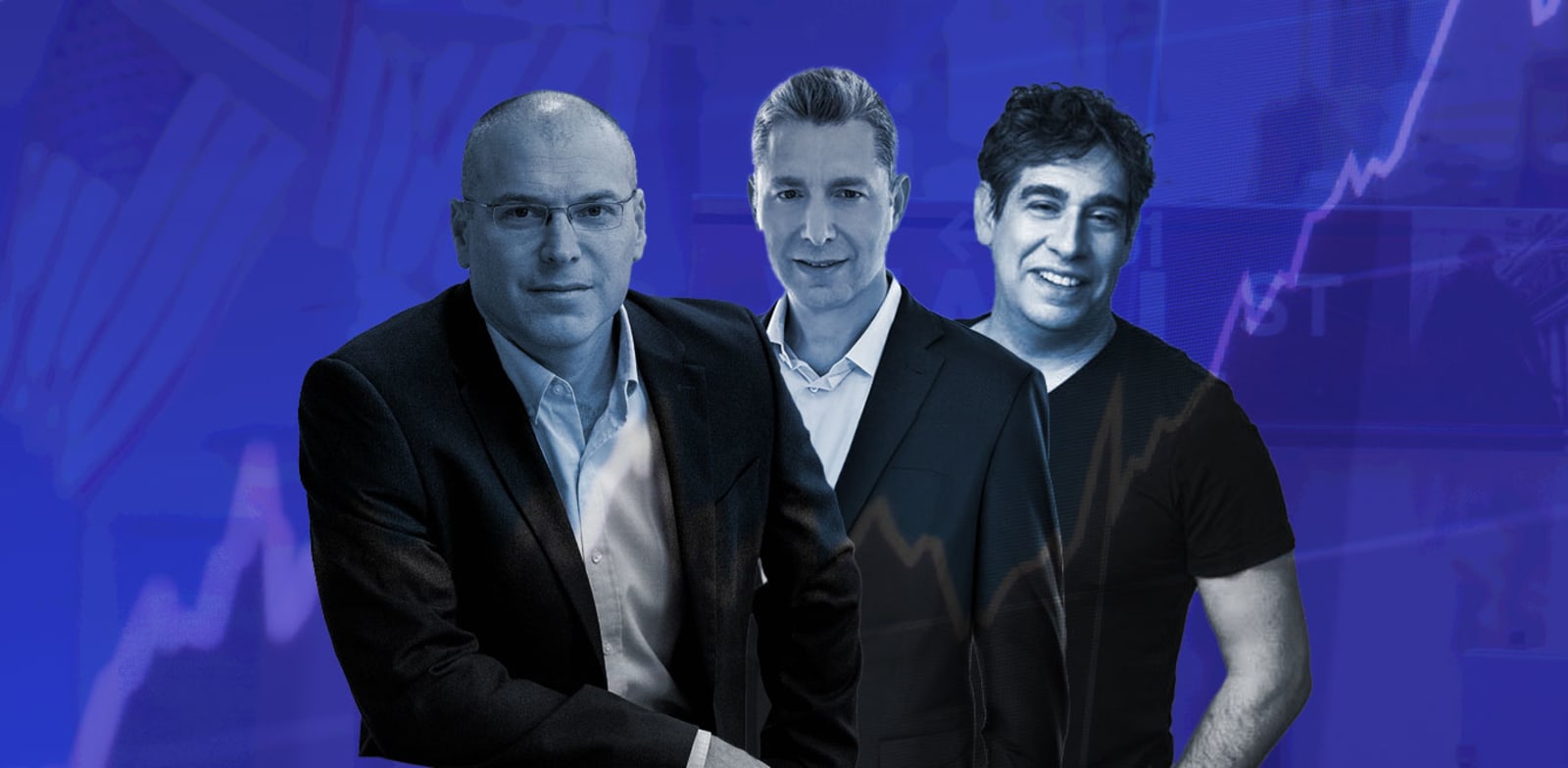 "ניר צוק, עופר גונן ועמיר לונדון. הישראליות בוול סטריט / צילום: טל גבעוני, ערן לביא, נטי לוי"