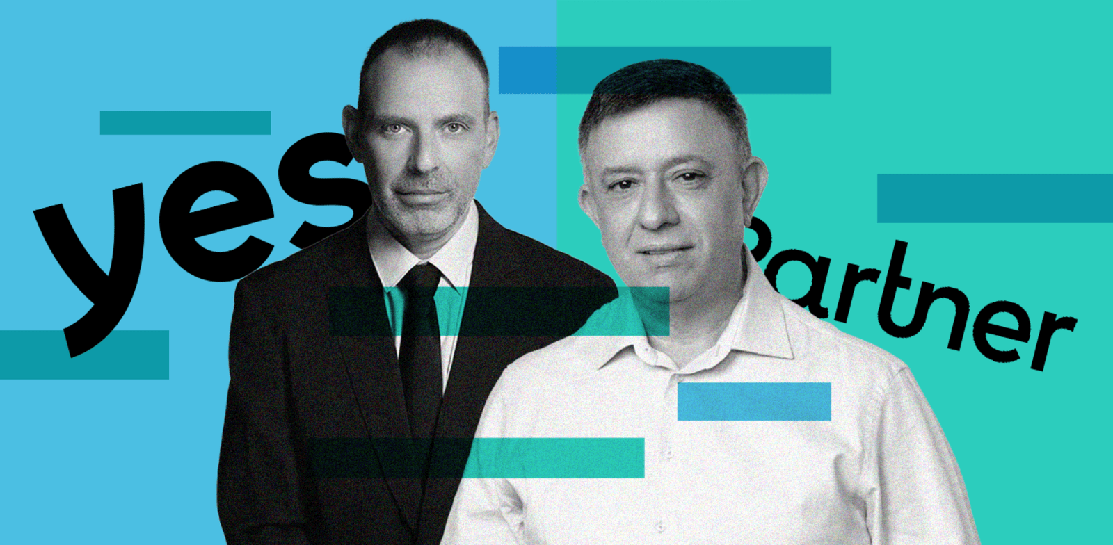 / צילום: באי, מנכ''ל פרטנר, ואילן סיגל, מנכ''ל yes / צילומים: ינאי יחיאל, רמי זרנגר; עיבוד: טלי בוגדנובסקי"