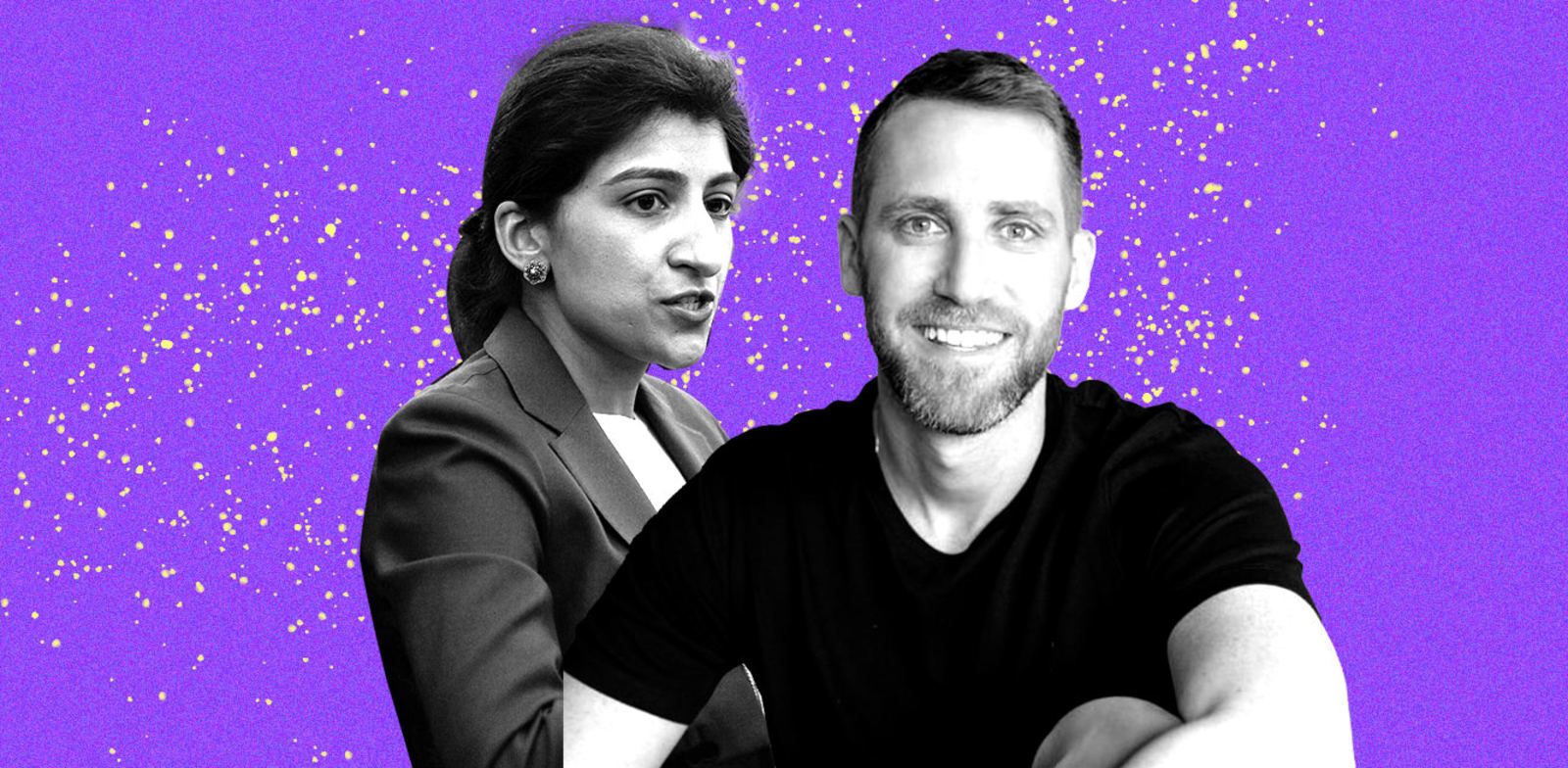 אסף רפפורט, מייסד ומנכ''ל WIZ, ולינה קאן, יו''ר ה-FTC / צילומים: עומר הכהן, AP; עיבוד: טלי בוגדנובסקי