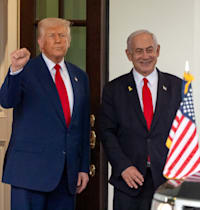 נתניהו וטראמפ / צילום: ap, Mark Schiefelbein