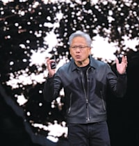 הואנג בכנס של אנבידיה, השבוע / צילום: ap, Manuel Balce Ceneta