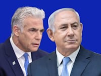 בנימין נתניהו ויאיר לפיד/ צילומים: אמיל סלמן-הארץ