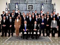 ממשלת ישראל ה - 37 בראשות בנימין נתניהו בבית הנשיא בירושלים במעמד נשיא המדינה יצחק הרצוג / צילום: אבי אוחיון - לע''מ