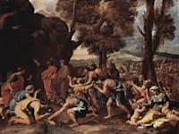 משה מכה בסלע, ציור של ניקולא פוסן, 1633-1635 / צילום: ויקיפדיה