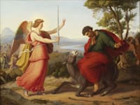 המלאך, בלעם ואתונו. פרט מציור של גוסטב ז'אגר, 1836 / צילום: ויקיפדיה