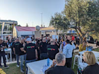 האוהל של פורום העסקים בירושלים הערב / צילום: עידן ארץ